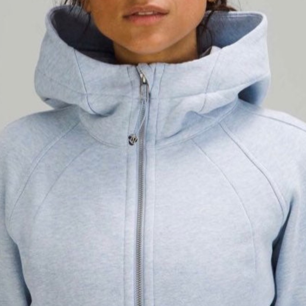 ✨🥰👉🏻 Rare - Lululemon Scuba Hoodie Color Full Zip Heathered Blue Linen Size 8 - Picture 1 of 14